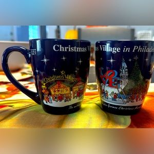 Philadelphia Christmas Village mugs - GREAT condition
